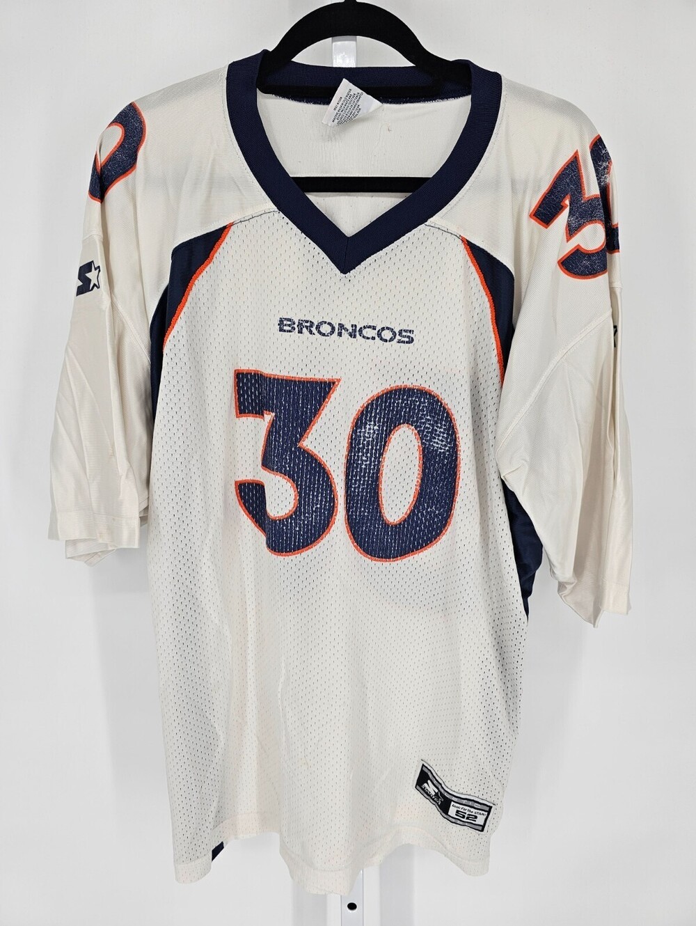 Terrell Davis #30 Denver Broncos NFL Vintage 90s Starter Nylon Jersey 52 XL
